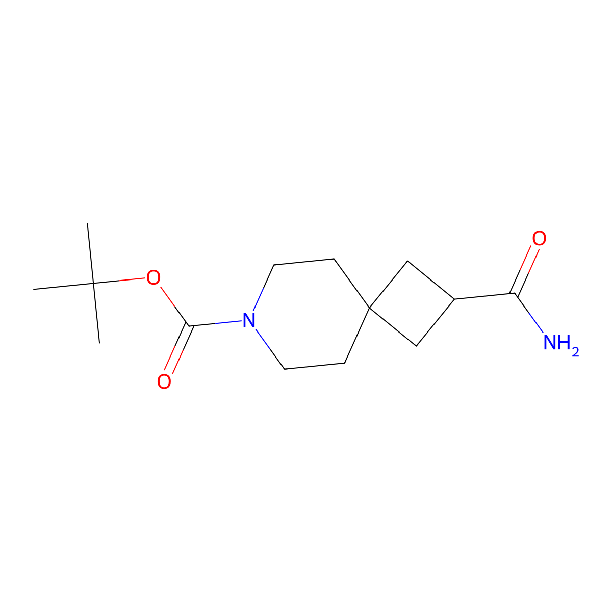 Tert-butyl 2-carbamoyl-7-azaspiro[3.5]nonane-7-carboxylate molecular structure, CAS 1225276-50-5