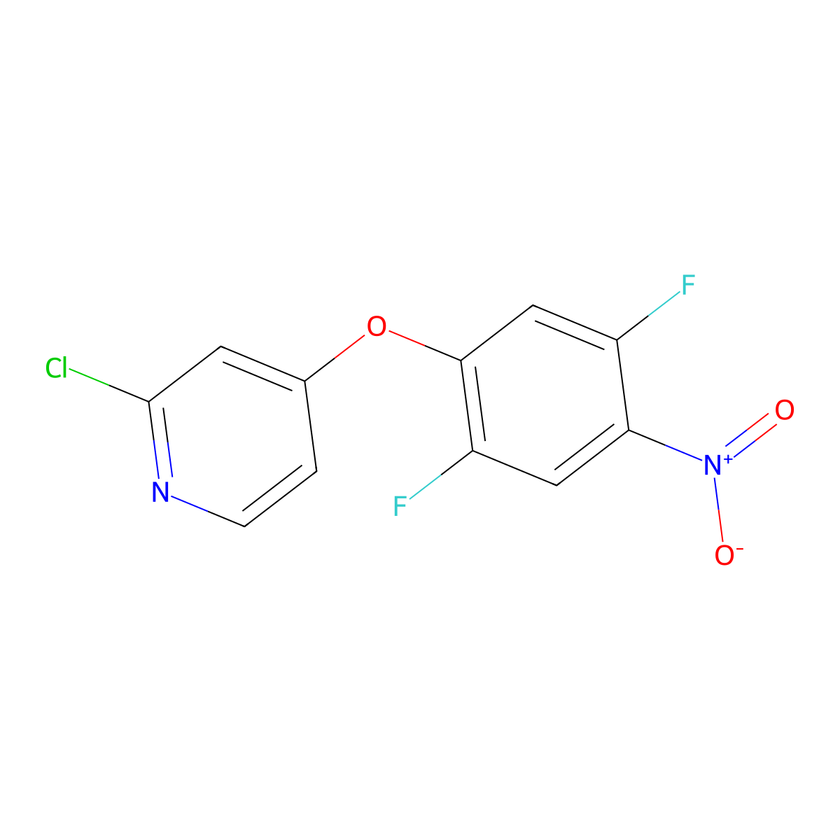 2-Chloro-4-(2,5-difluoro-4-nitrophenoxy)pyridine molecular structure, CAS 1225278-64-7