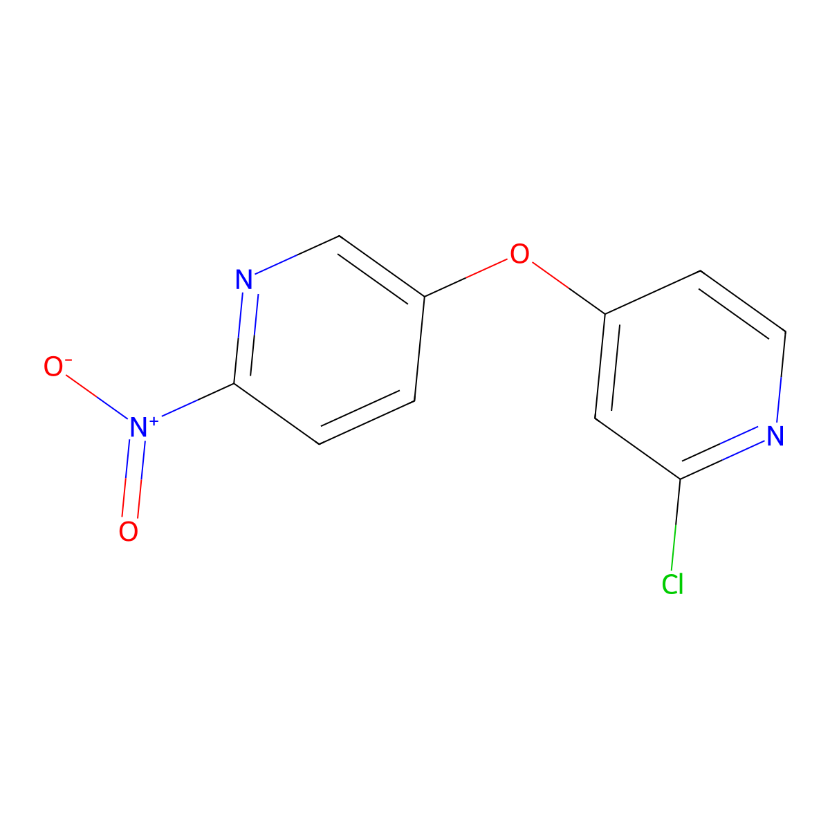 2-Chloro-4-((6-nitropyridin-3-yl)oxy)pyridine molecular structure, CAS 1225278-66-9