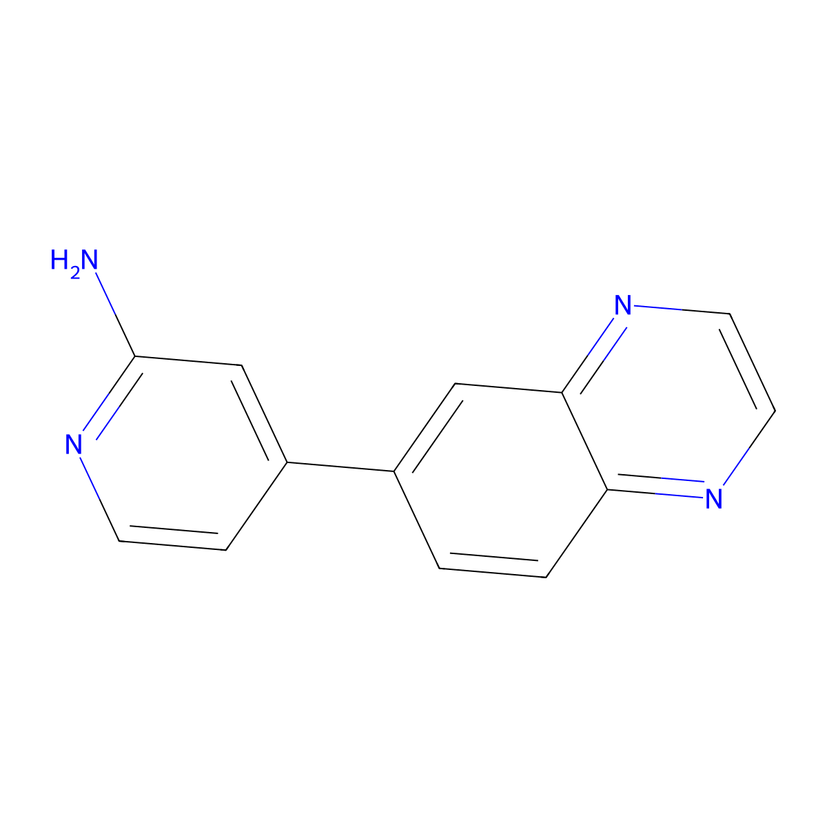4-(6-Quinoxalinyl)-2-pyridinamine molecular structure, CAS 1225279-89-9