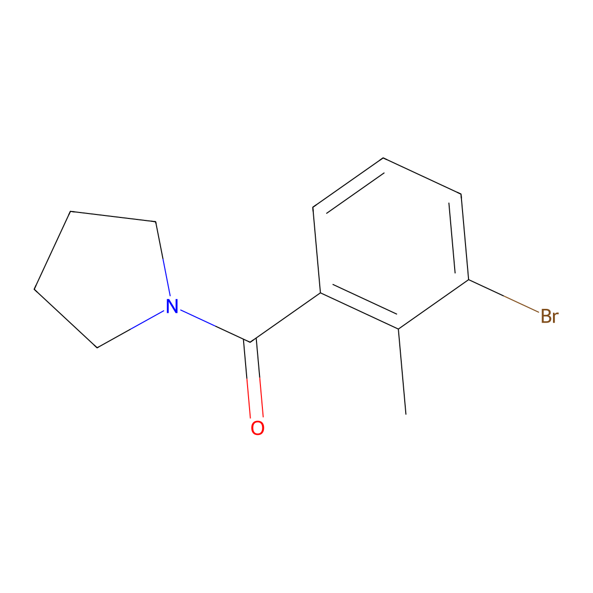 1-(3-Bromo-2-methylbenzoyl)pyrrolidine molecular structure, CAS 1225280-56-7
