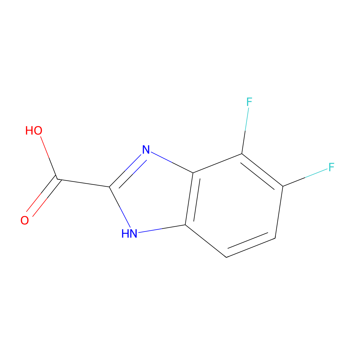 6,7-Difluoro-1H-benzo[d]imidazole-2-carboxylic acid molecular structure, CAS 1225283-27-1