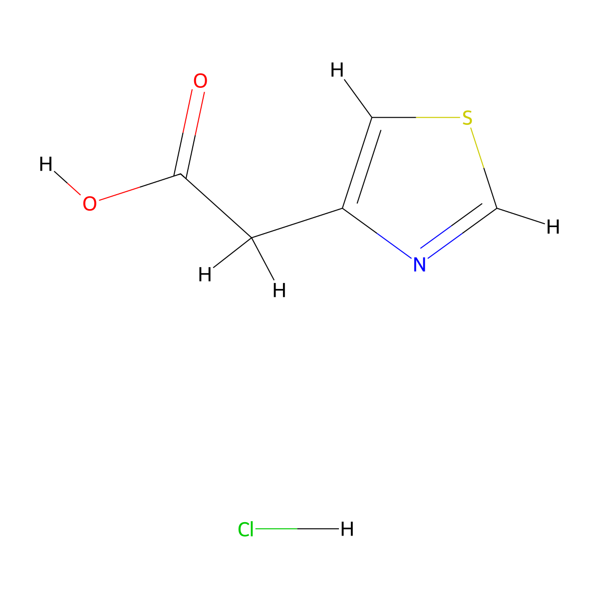 2-(4-Thiazolyl)acetic acid hydrochloride molecular structure, CAS 1225286-62-3