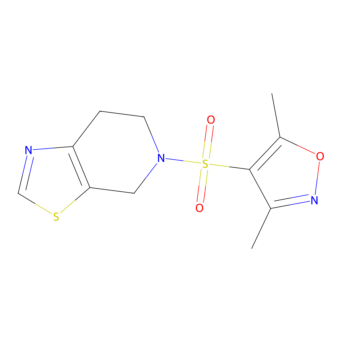 5-[(3,5-Dimethyl-4-isoxazolyl)sulfonyl]-4,5,6,7-tetrahydrothiazolo[5,4-c]pyridine molecular structure, CAS 1225286-63-4