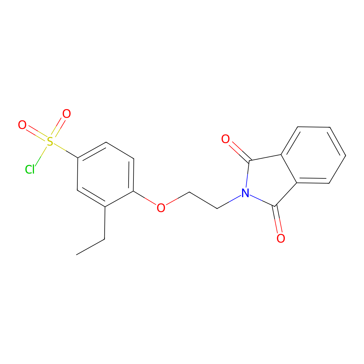 4-[2-(1,3-dioxo-2,3-dihydro-1H-isoindol-2-yl)ethoxy]-3-ethylbenzene-1-sulfonyl chloride molecular structure, CAS 1225291-03-1