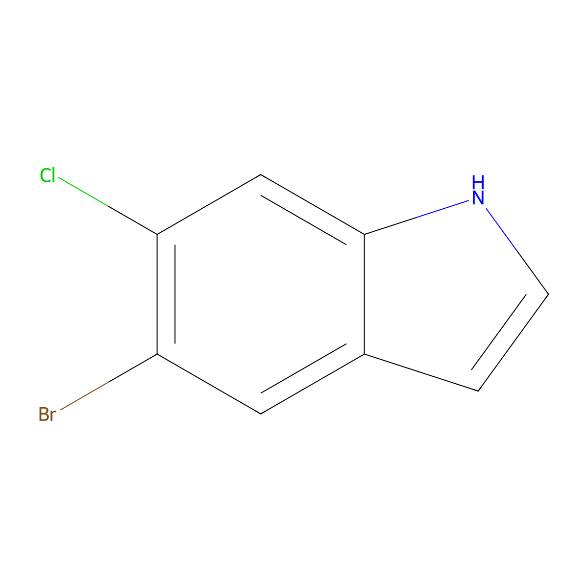 5-Bromo-6-chloro-1H-indole molecular structure, CAS 122531-09-3