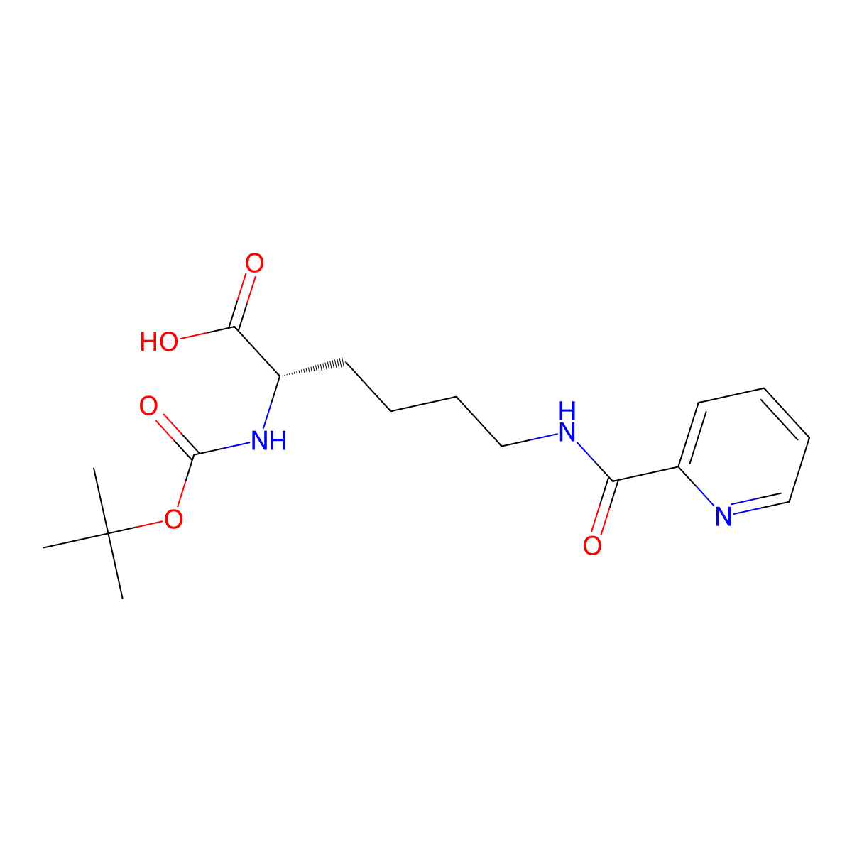 Boc-Lys(2-Picolinoyl)-OH molecular structure, CAS 122532-80-3