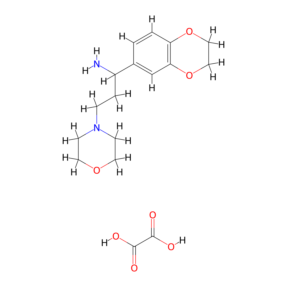 1-(2,3-Dihydro-1,4-benzodioxin-6-yl)-3-(morpholin-4-yl)propan-1-amine; oxalic acid molecular structure, CAS 1225326-31-7