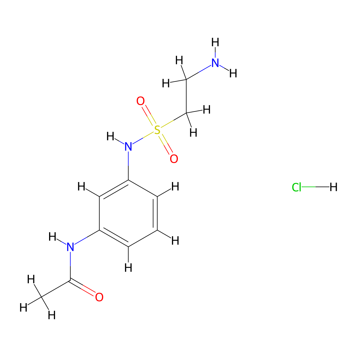 N-[3-(2-aminoethanesulfonamido)phenyl]acetamide hydrochloride molecular structure, CAS 1225327-90-1
