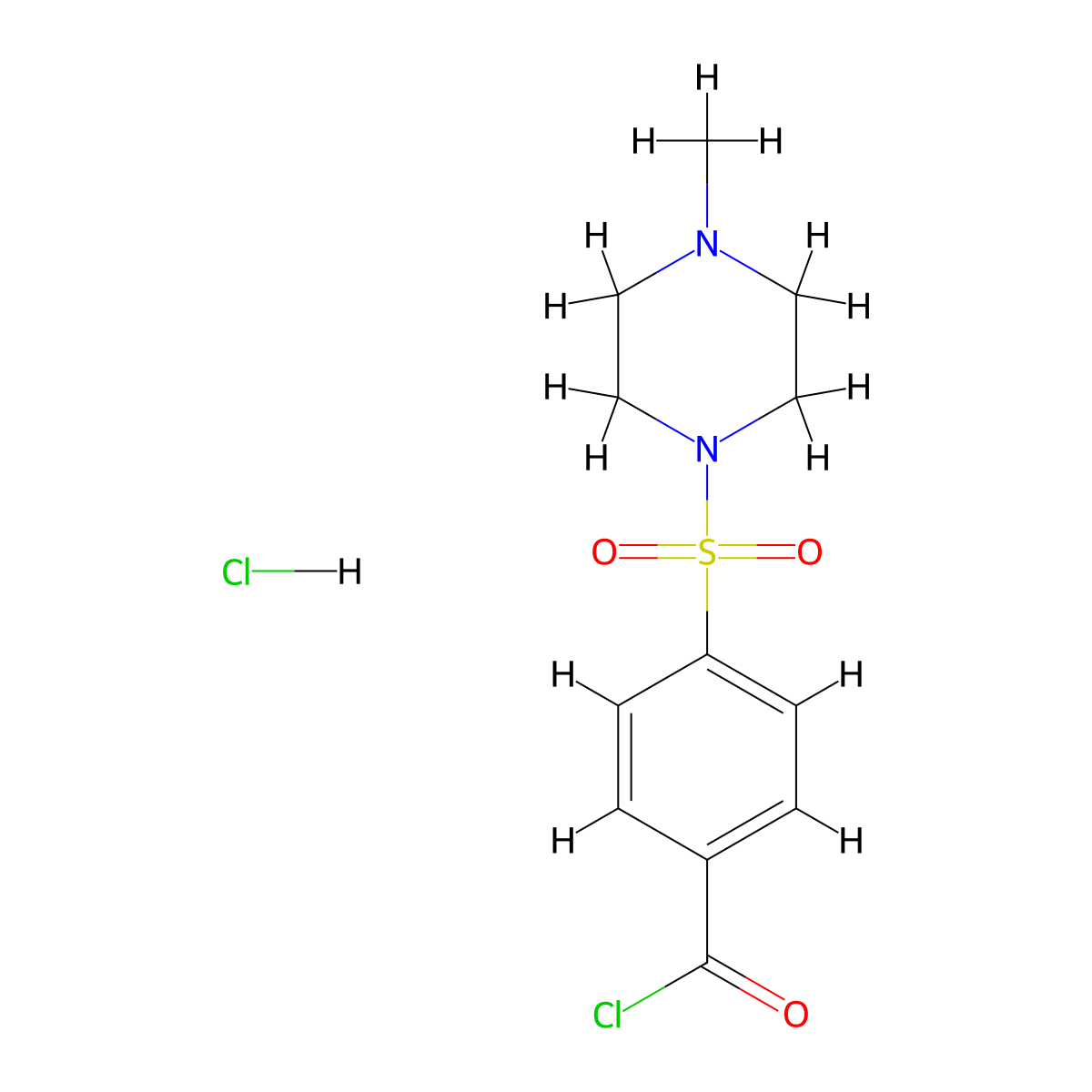 4-[(4-Methylpiperazin-1-yl)sulfonyl]benzoyl chloride hydrochloride molecular structure, CAS 1225331-78-1