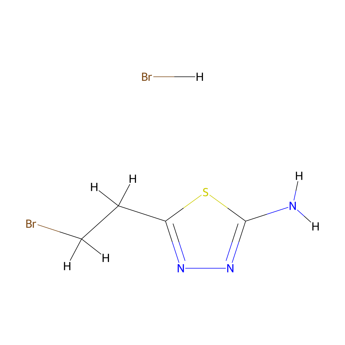 5-(2-Bromoethyl)-1,3,4-thiadiazol-2-amine hydrobromide molecular structure, CAS 1225331-81-6