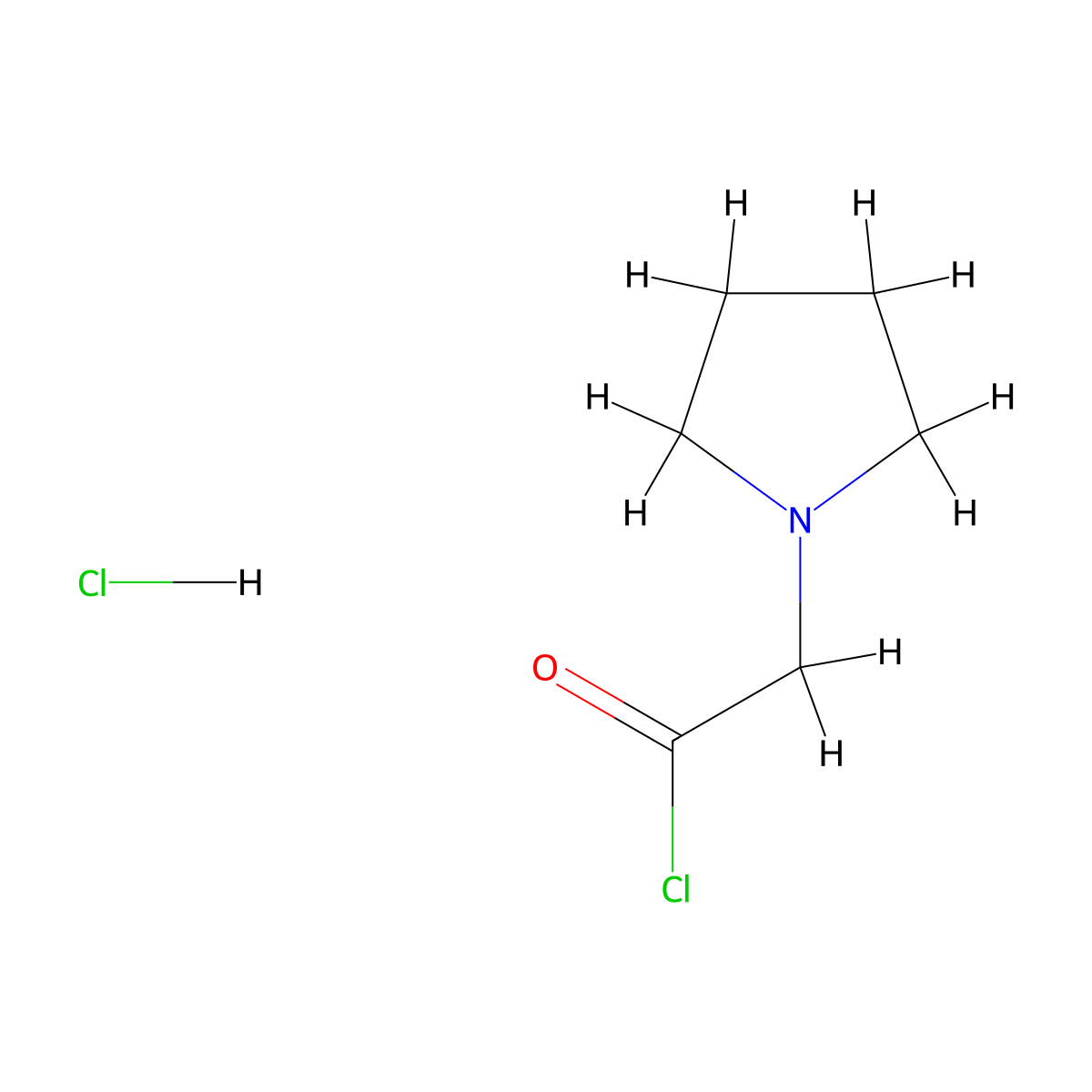 1-Pyrrolidineacetyl chloride hydrochloride molecular structure, CAS 1225331-88-3