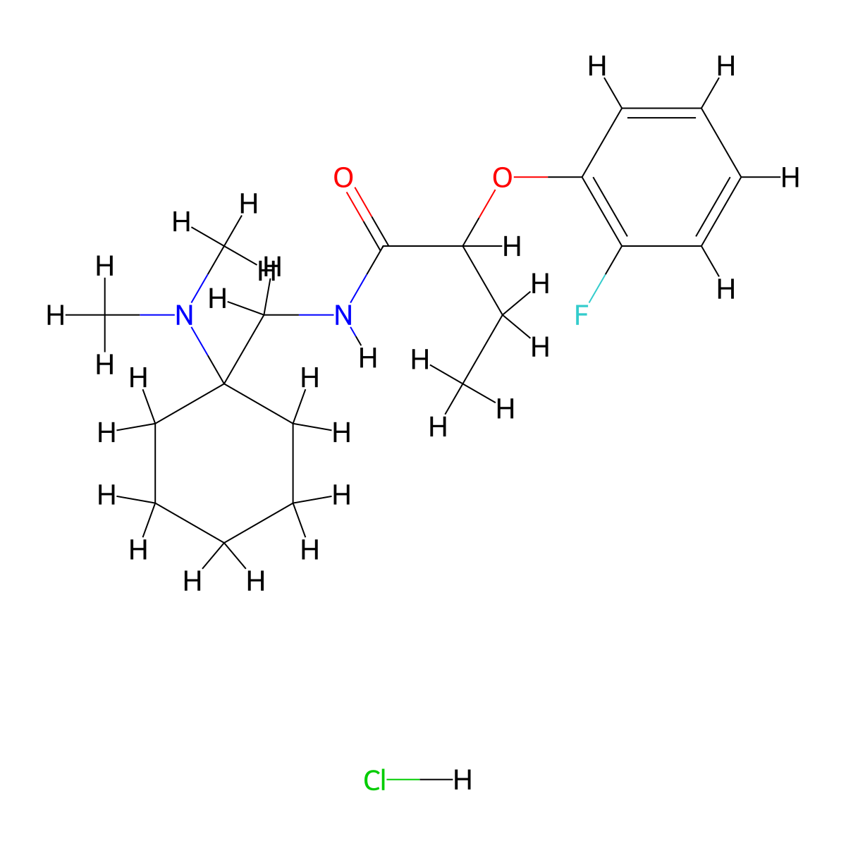 N-[[1-(dimethylamino)cyclohexyl]methyl]-2-(2-fluorophenoxy)butanamide;hydrochloride molecular structure, CAS 1225332-37-5