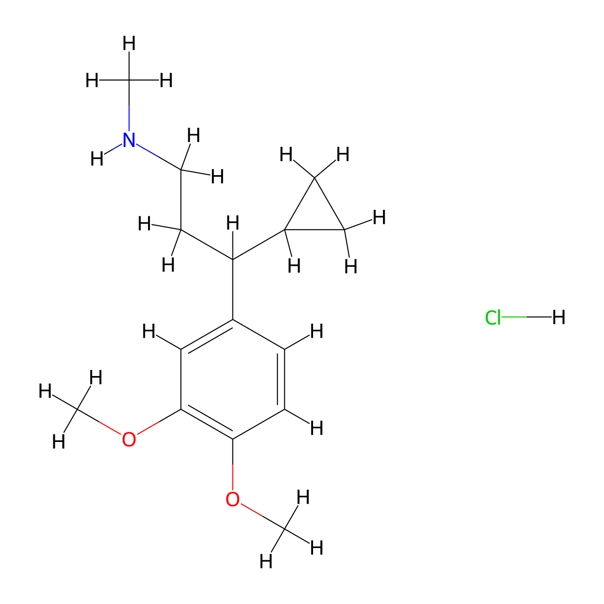 [3-Cyclopropyl-3-(3,4-dimethoxyphenyl)propyl](methyl)amine hydrochloride molecular structure, CAS 1225333-15-2