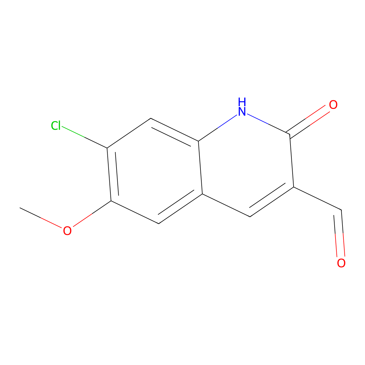 7-Chloro-2-hydroxy-6-methoxyquinoline-3-carbaldehyde molecular structure, CAS 1225335-03-4