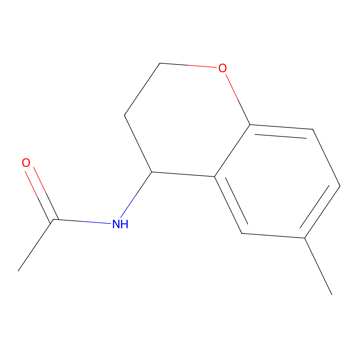N-(6-methyl-3,4-dihydro-2H-chromen-4-yl)acetamide molecular structure, CAS 1225335-28-3