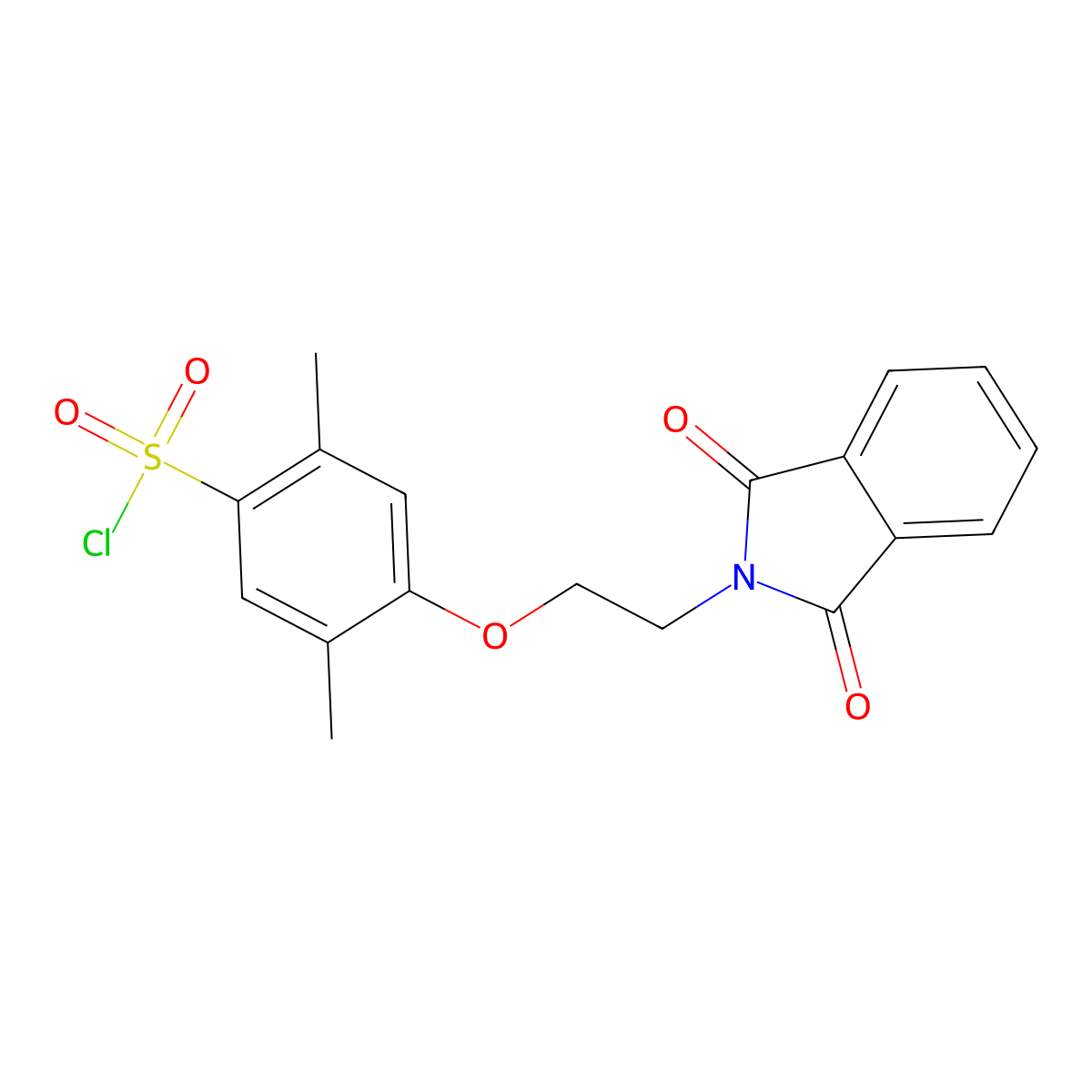 4-[2-(1,3-dioxo-2,3-dihydro-1H-isoindol-2-yl)ethoxy]-2,5-dimethylbenzene-1-sulfonyl chloride molecular structure, CAS 1225337-61-0