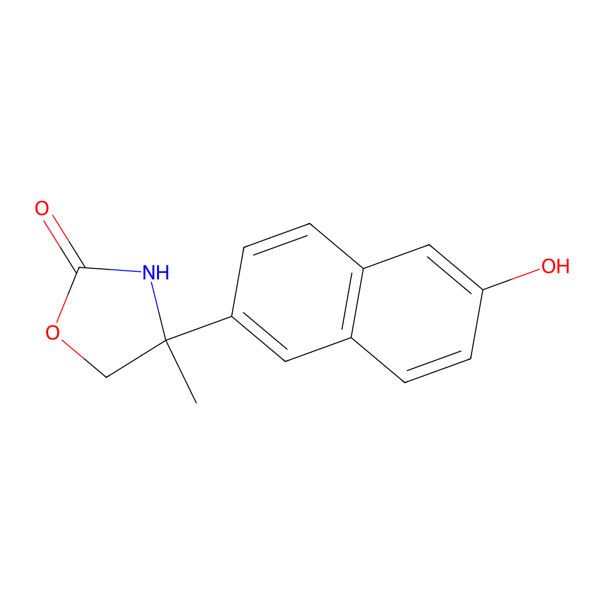 (R)-4-(6-hydroxynaphthalen-2-yl)-4-methyloxazolidin-2-one molecular structure, CAS 1225346-74-6