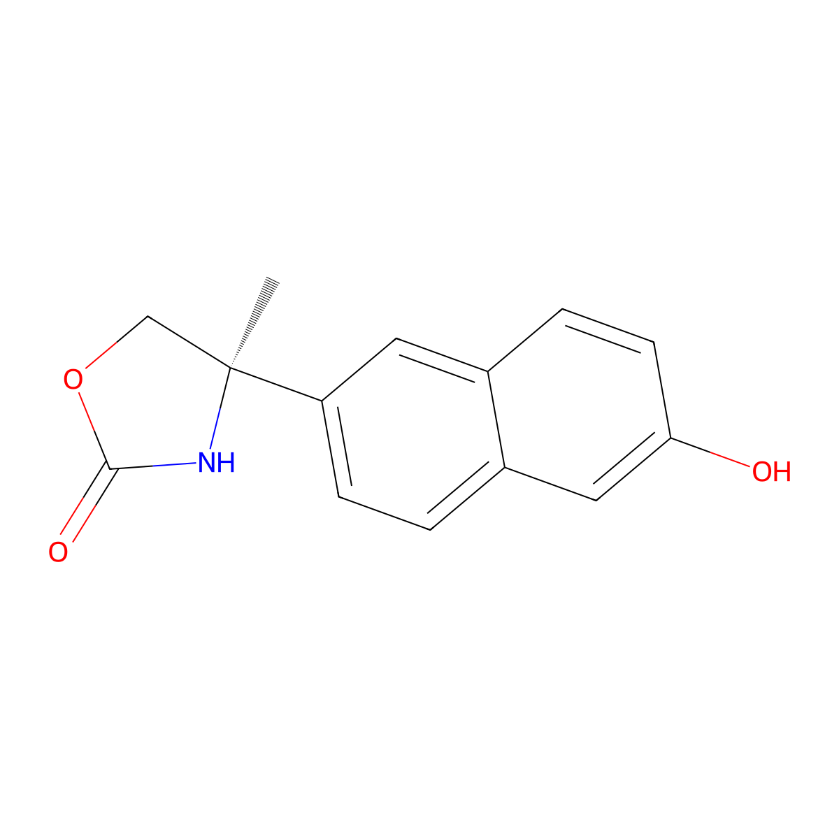 (R)-4-(6-hydroxynaphthalen-2-yl)-4-methyloxazolidin-2-one molecular structure, CAS 1225346-74-6