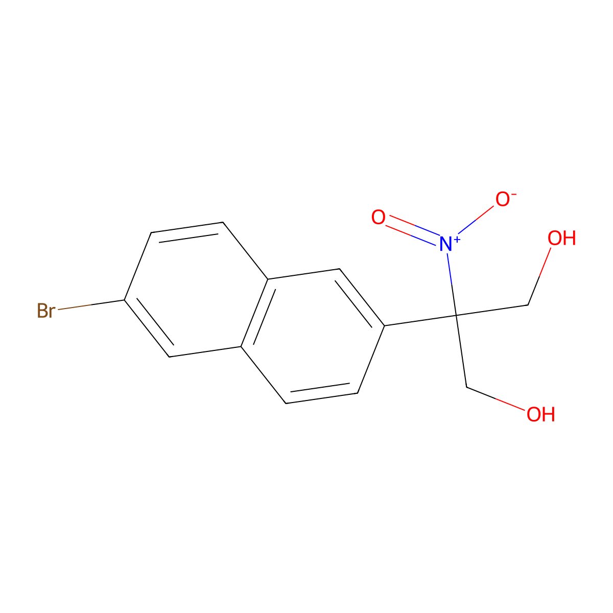 2-(6-Bromonaphthalen-2-yl)-2-nitropropane-1,3-diol molecular structure, CAS 1225346-96-2