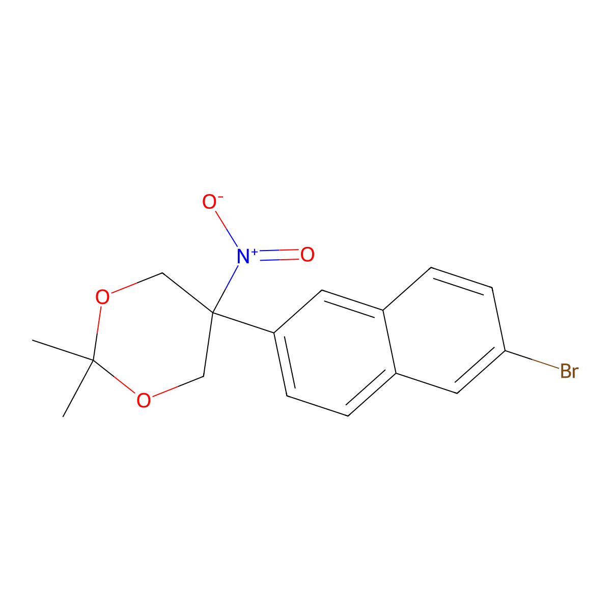 5-(6-Bromonaphthalen-2-yl)-2,2-dimethyl-5-nitro-1,3-dioxane molecular structure, CAS 1225347-07-8