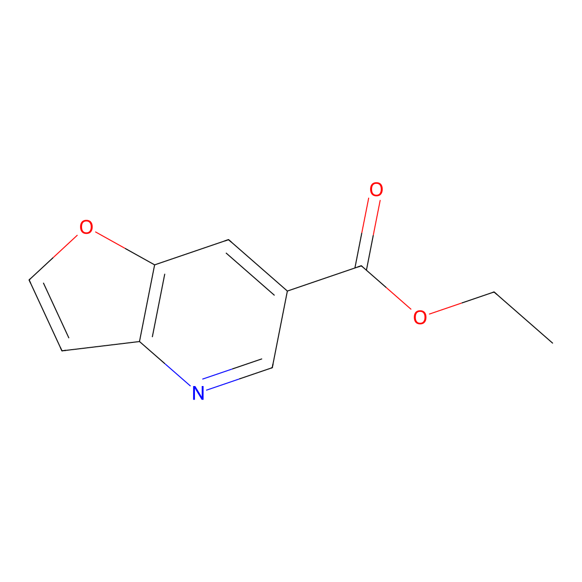 Ethyl furo[3,2-b]pyridine-6-carboxylate molecular structure, CAS 122535-03-9