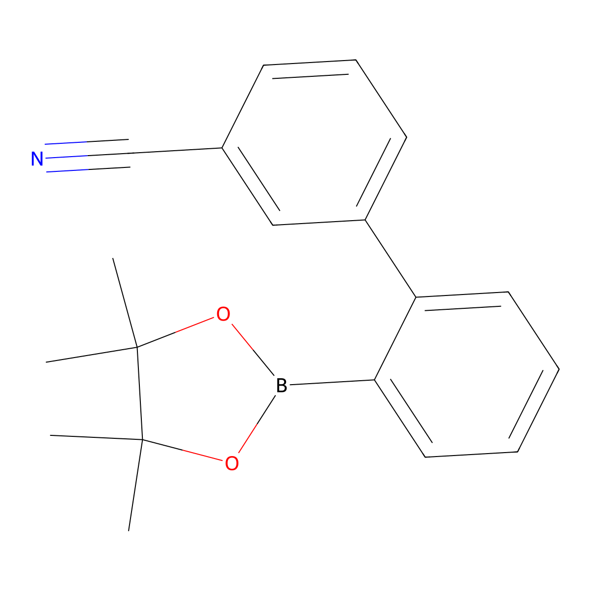 2'-(4,4,5,5-Tetramethyl-1,3,2-dioxaborolan-2-yl)biphenyl-3-carbonitrile molecular structure, CAS 1225375-04-1