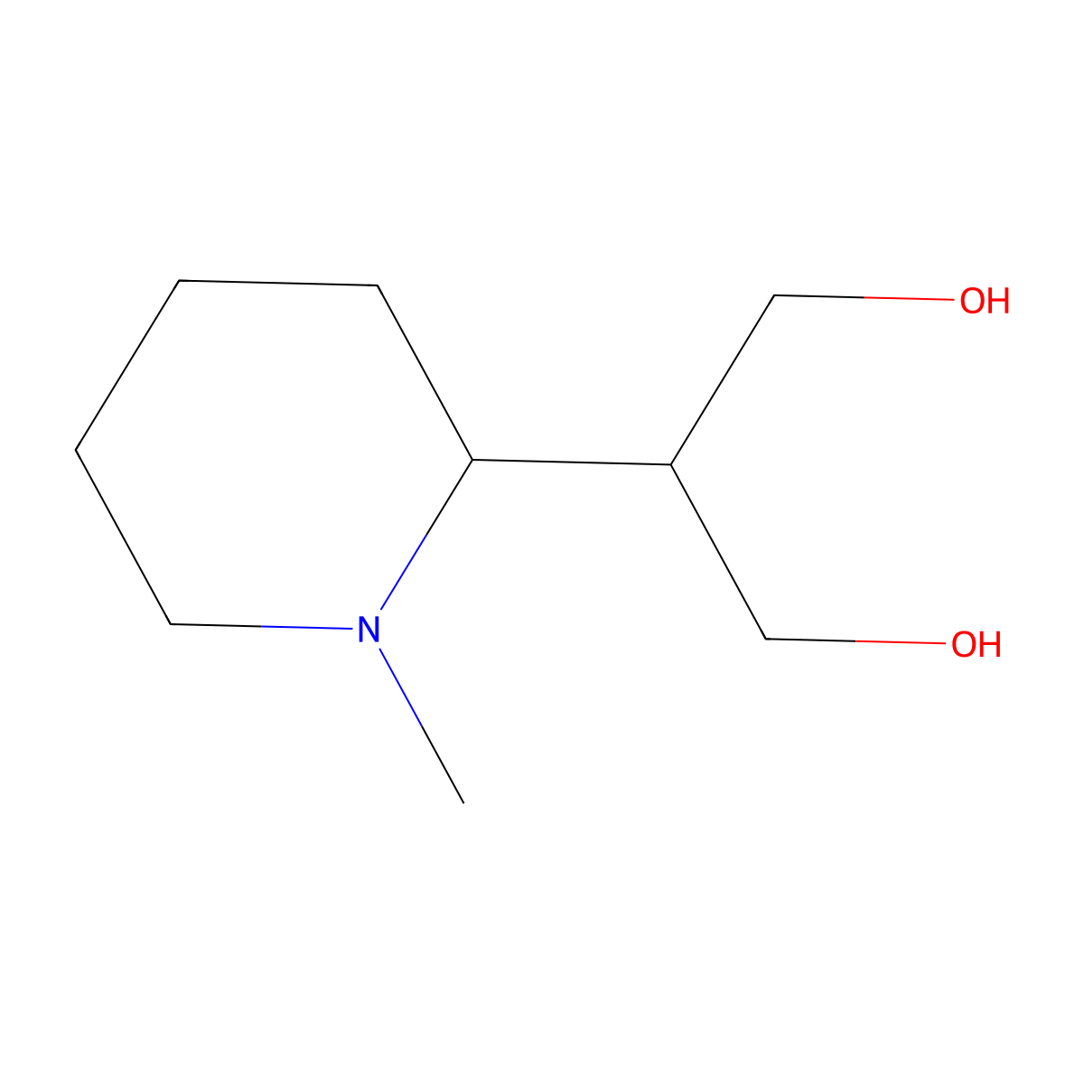 2-(1-Methylpiperidin-2-yl)propane-1,3-diol molecular structure, CAS 122538-48-1