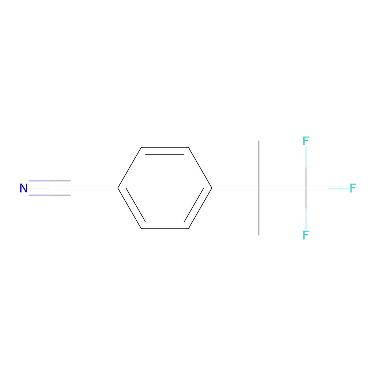 4-(1,1,1-Trifluoro-2-methylpropan-2-yl)benzonitrile molecular structure, CAS 1225380-06-2