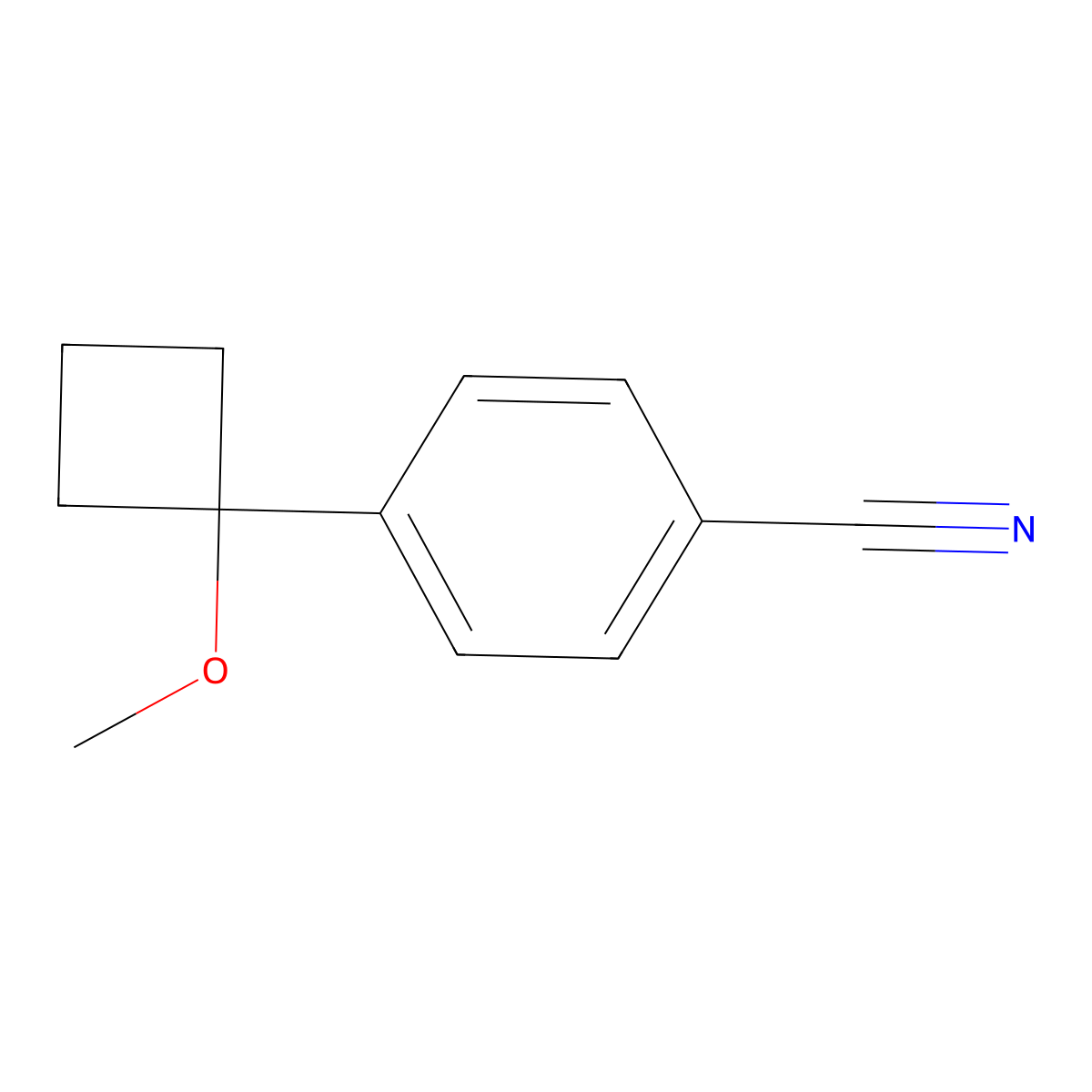 4-(1-Methoxycyclobutyl)benzonitrile molecular structure, CAS 1225380-21-1