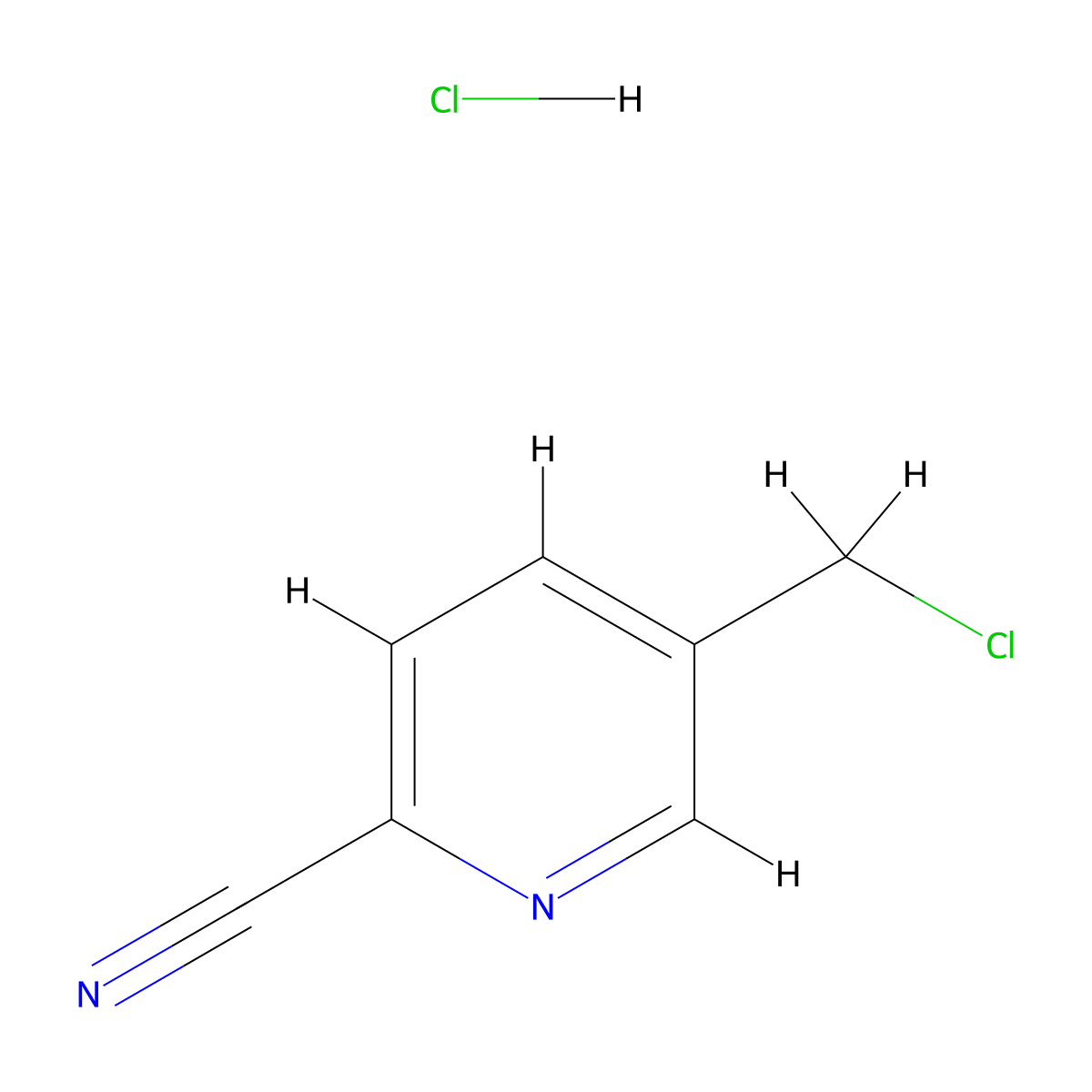 5-(Chloromethyl)picolinonitrile hydrochloride molecular structure, CAS 1225380-31-3