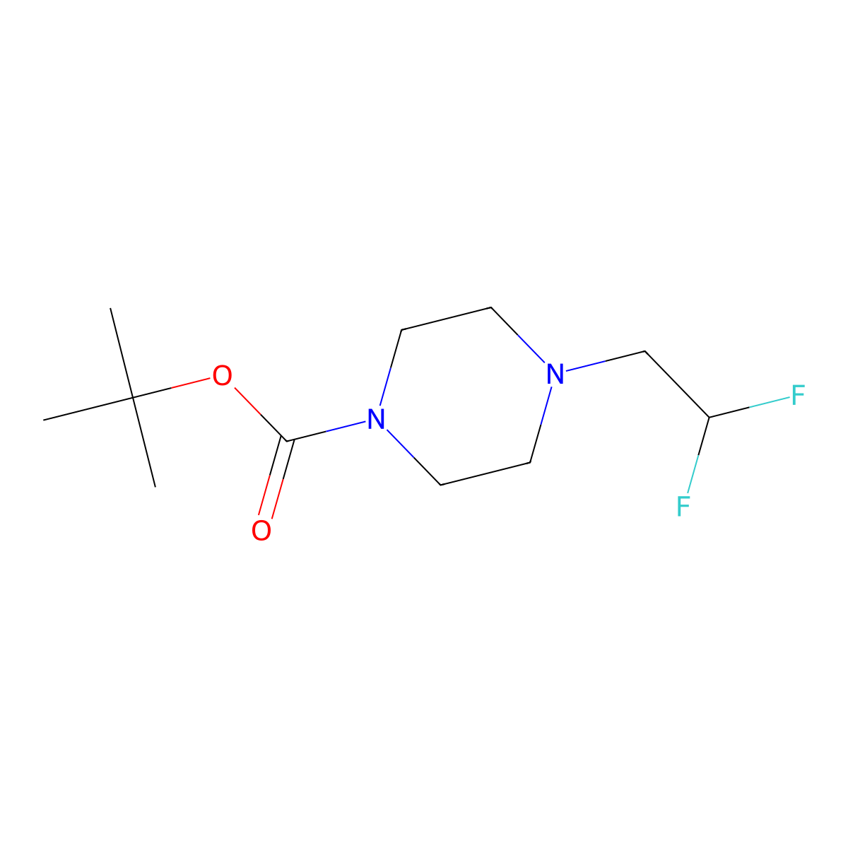 tert-Butyl 4-(2,2-difluoroethyl)piperazine-1-carboxylate molecular structure, CAS 1225380-87-9