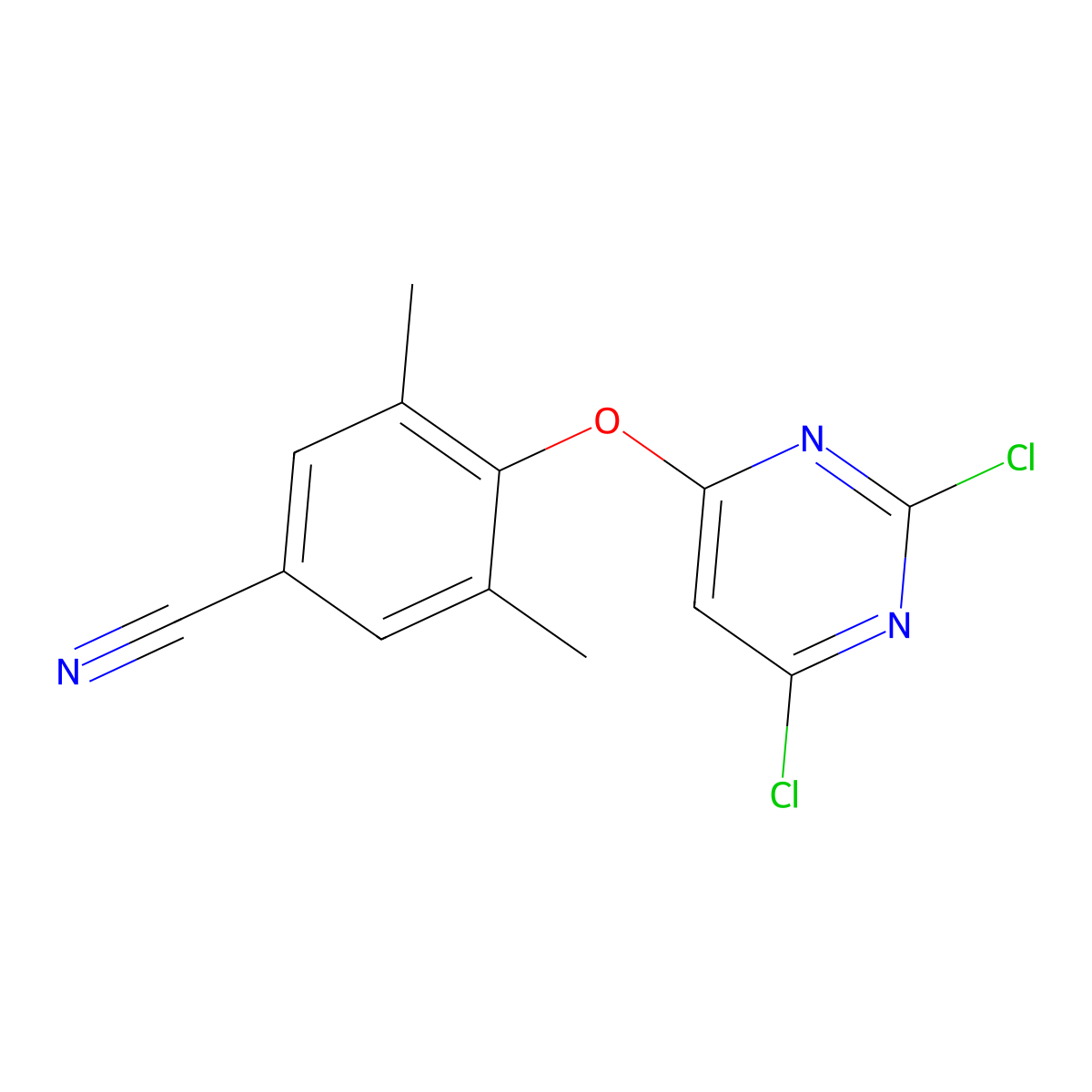 4-[(2,6-Dichloropyrimidin-4-yl)oxy]-3,5-dimethylbenzonitrile molecular structure, CAS 1225383-63-0