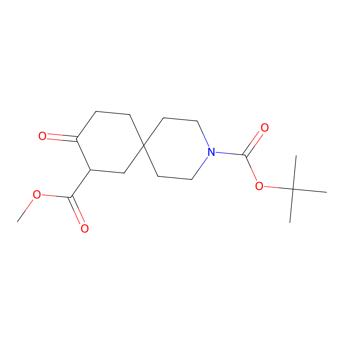 3-tert-Butyl 8-methyl 9-oxo-3-azaspiro[5.5]undecane-3,8-dicarboxylate molecular structure, CAS 1225437-08-0