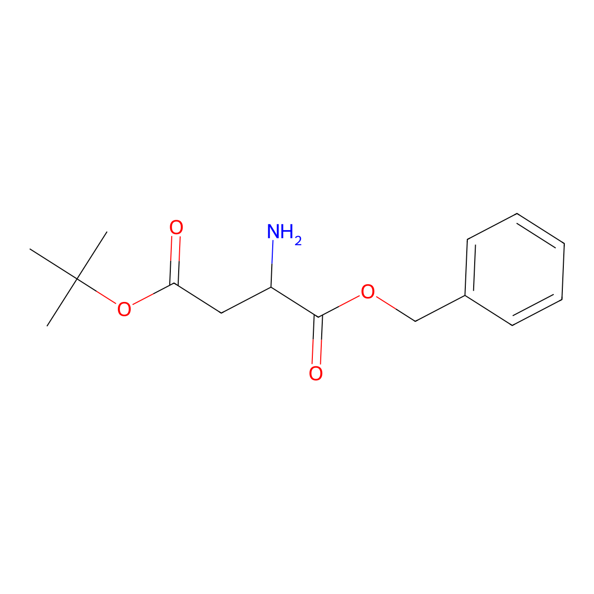 1-benzyl 4-tert-butyl (2R)-2-aminobutanedioate molecular structure, CAS 1225452-07-2
