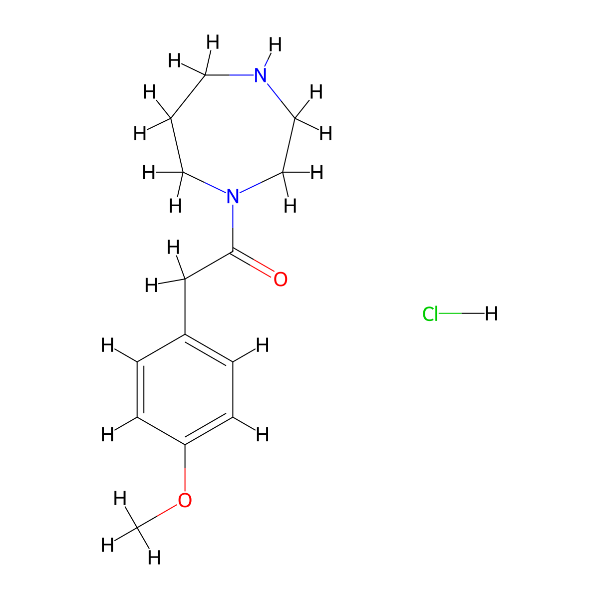 1-(1,4-Diazepan-1-yl)-2-(4-methoxyphenyl)ethan-1-one hydrochloride molecular structure, CAS 1225452-37-8