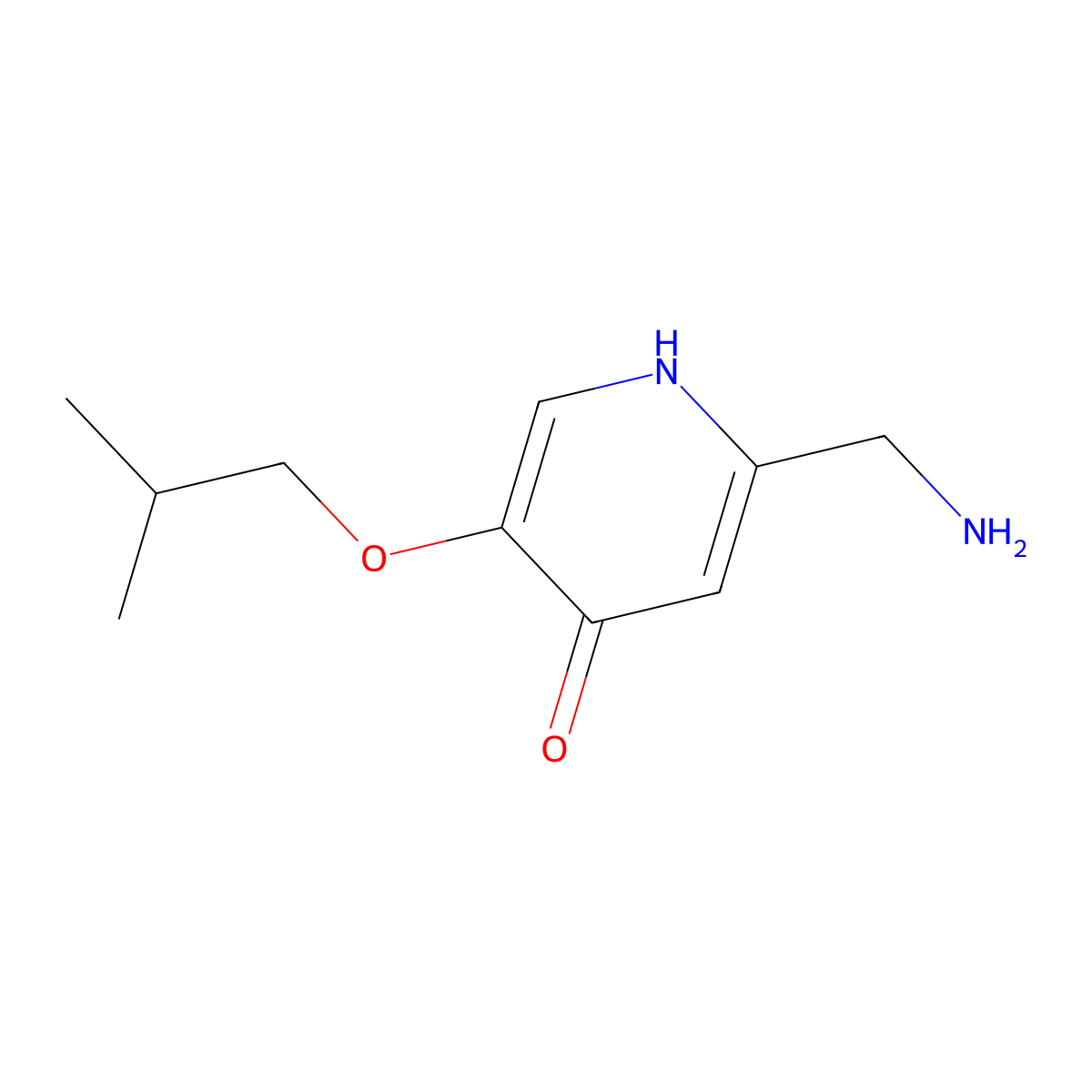 2-(Aminomethyl)-5-(2-methylpropoxy)pyridin-4-ol molecular structure, CAS 1225453-07-5