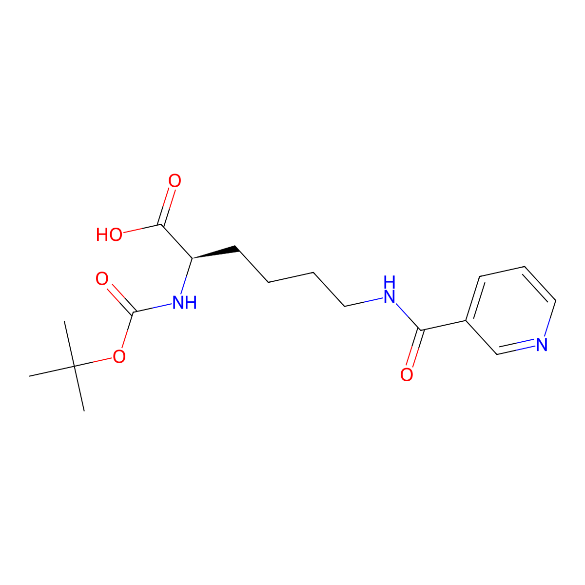 Boc-D-Lys(nicotinoyl)-OH molecular structure, CAS 122546-52-5
