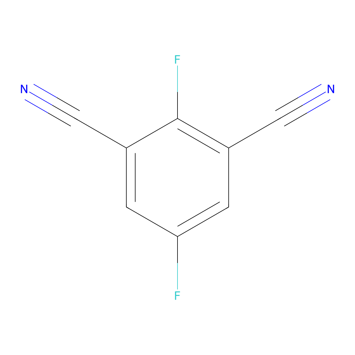 2,5-Difluorobenzene-1,3-dicarbonitrile molecular structure, CAS 122546-74-1