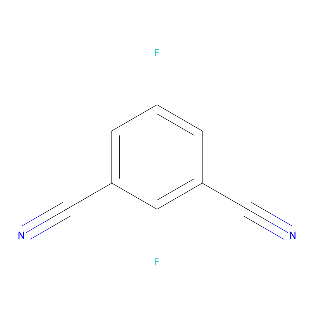 2,5-Difluorobenzene-1,3-dicarbonitrile molecular structure, CAS 122546-74-1