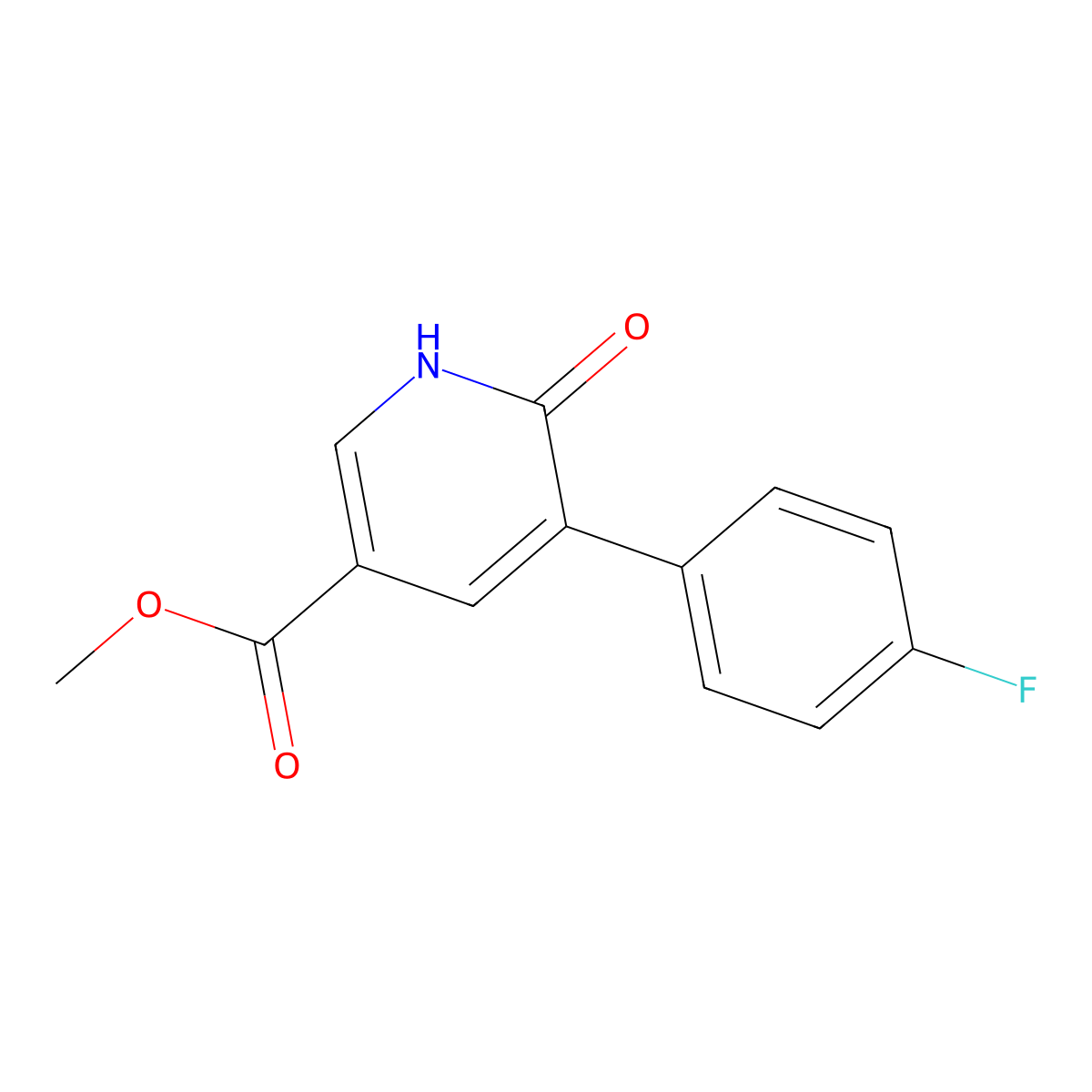 Methyl 5-(4-fluorophenyl)-6-hydroxynicotinate molecular structure, CAS 1225462-67-8