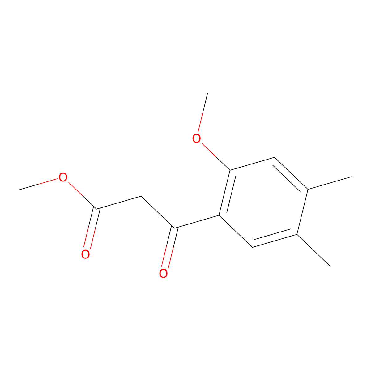 Methyl 3-(2-methoxy-4,5-dimethylphenyl)-3-oxopropanoate molecular structure, CAS 1225476-75-4