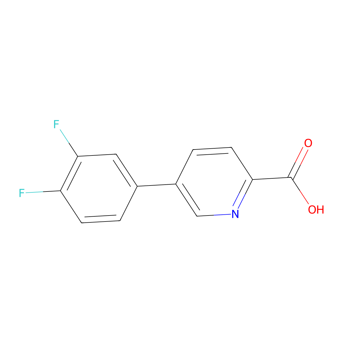 5-(3,4-Difluorophenyl)-picolinic acid molecular structure, CAS 1225477-53-1