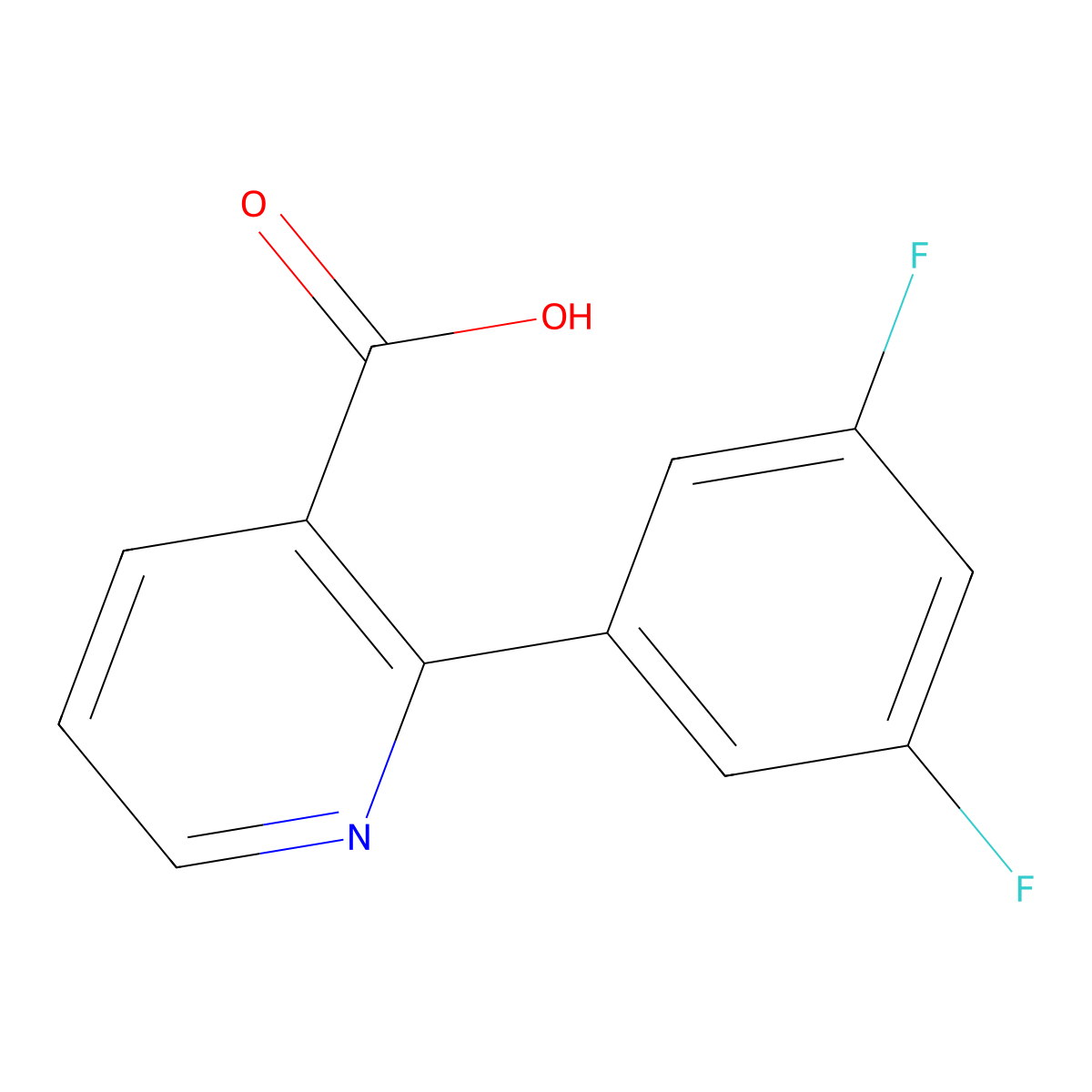 2-(3,5-Difluorophenyl)nicotinic acid molecular structure, CAS 1225477-61-1