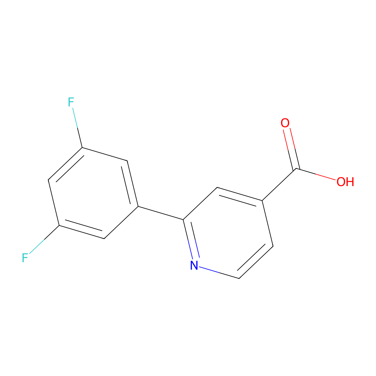 2-(3,5-Difluorophenyl)isonicotinic acid molecular structure, CAS 1225477-70-2