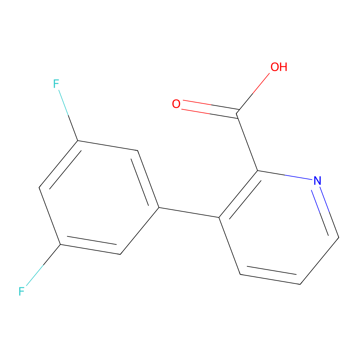 3-(3,5-Difluorophenyl)picolinic acid molecular structure, CAS 1225477-76-8