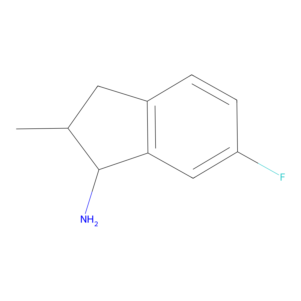 6-fluoro-2-methyl-2,3-dihydro-1H-inden-1-amine molecular structure, CAS 1225478-92-1