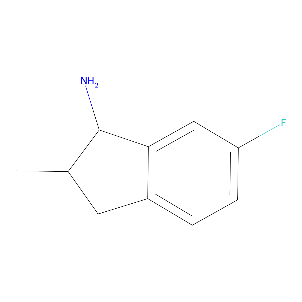 6-fluoro-2-methyl-2,3-dihydro-1H-inden-1-amine molecular structure, CAS 1225478-92-1