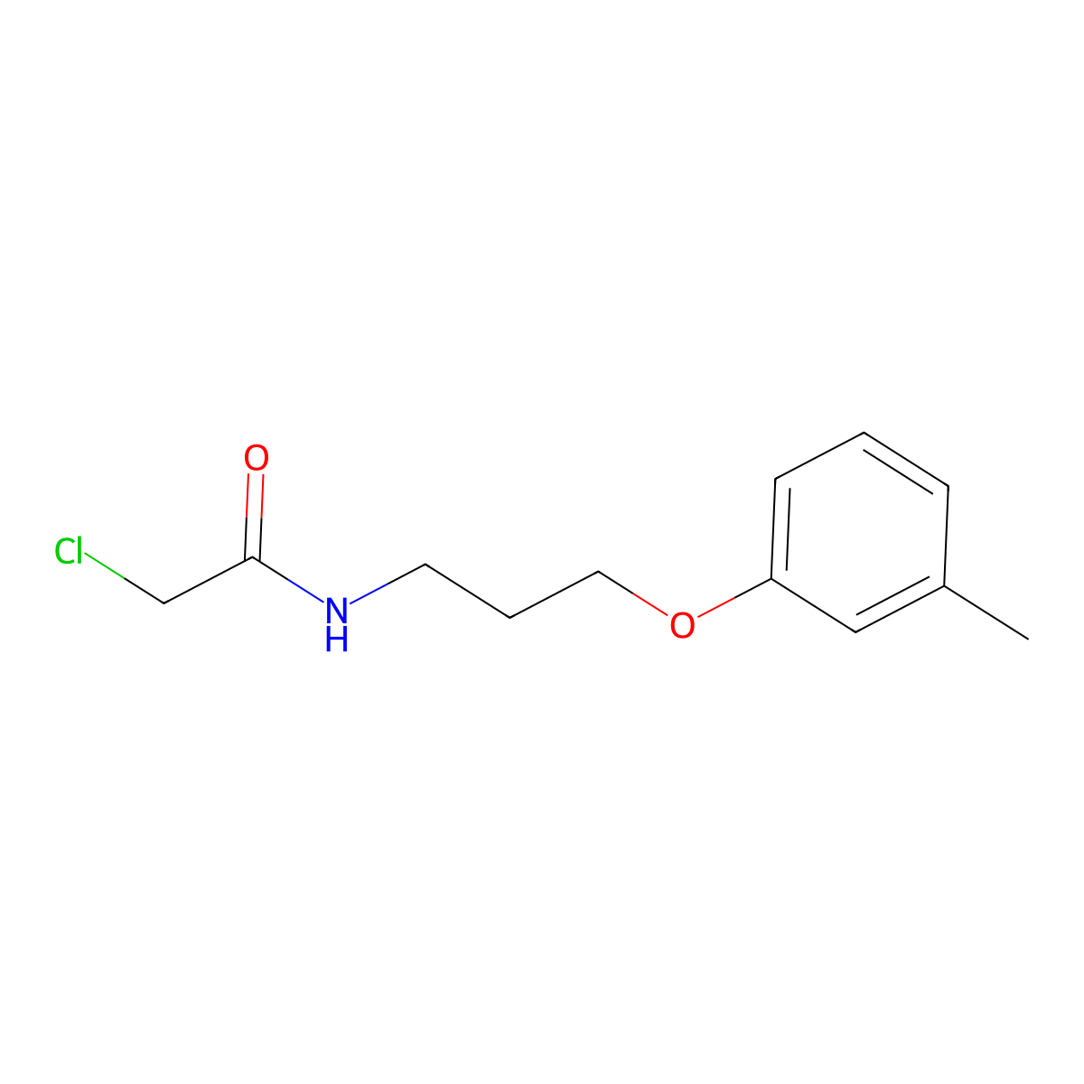 2-chloro-N-[3-(3-methylphenoxy)propyl]acetamide molecular structure, CAS 1225480-24-9