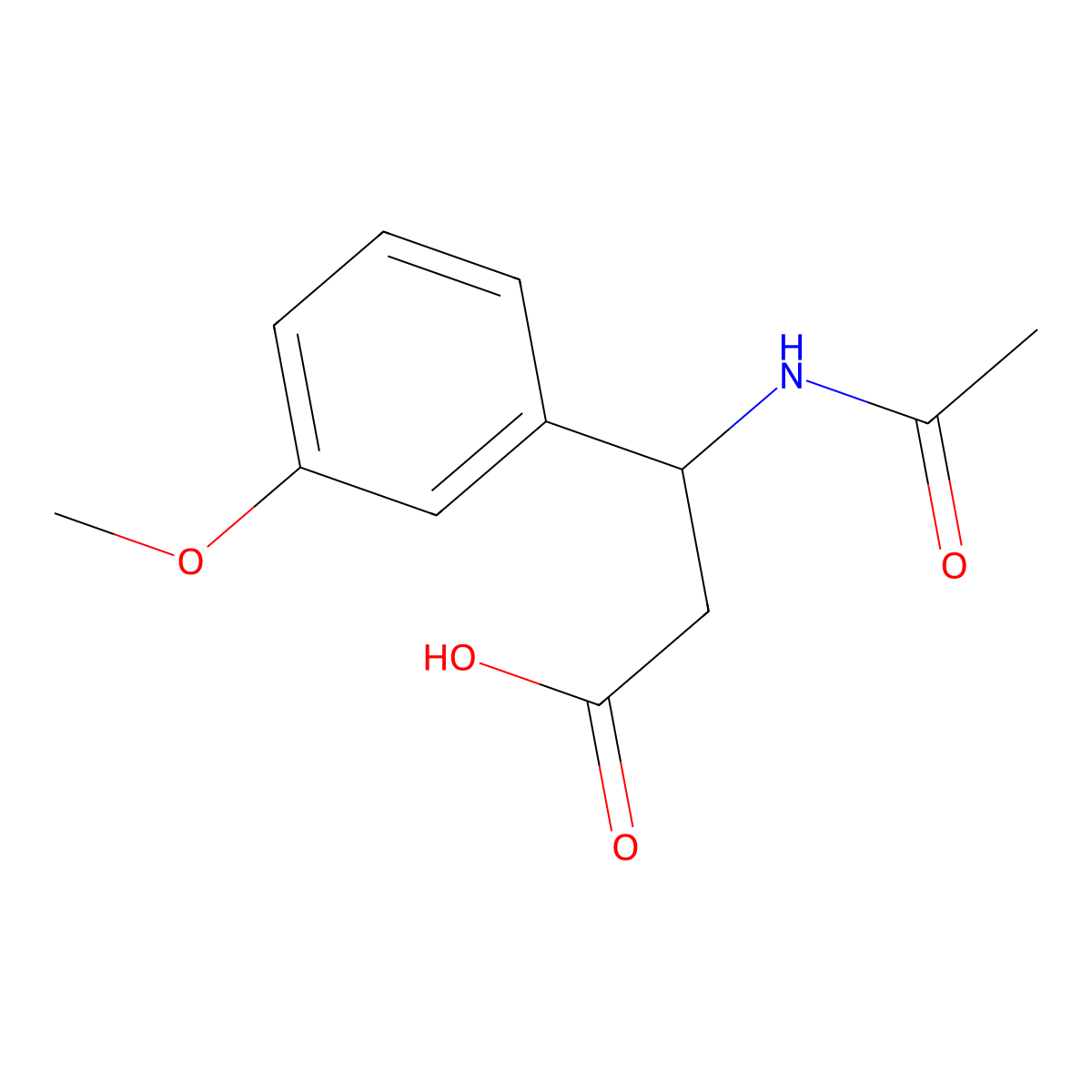 3-Acetamido-3-(3-methoxyphenyl)propanoic acid molecular structure, CAS 1225491-77-9